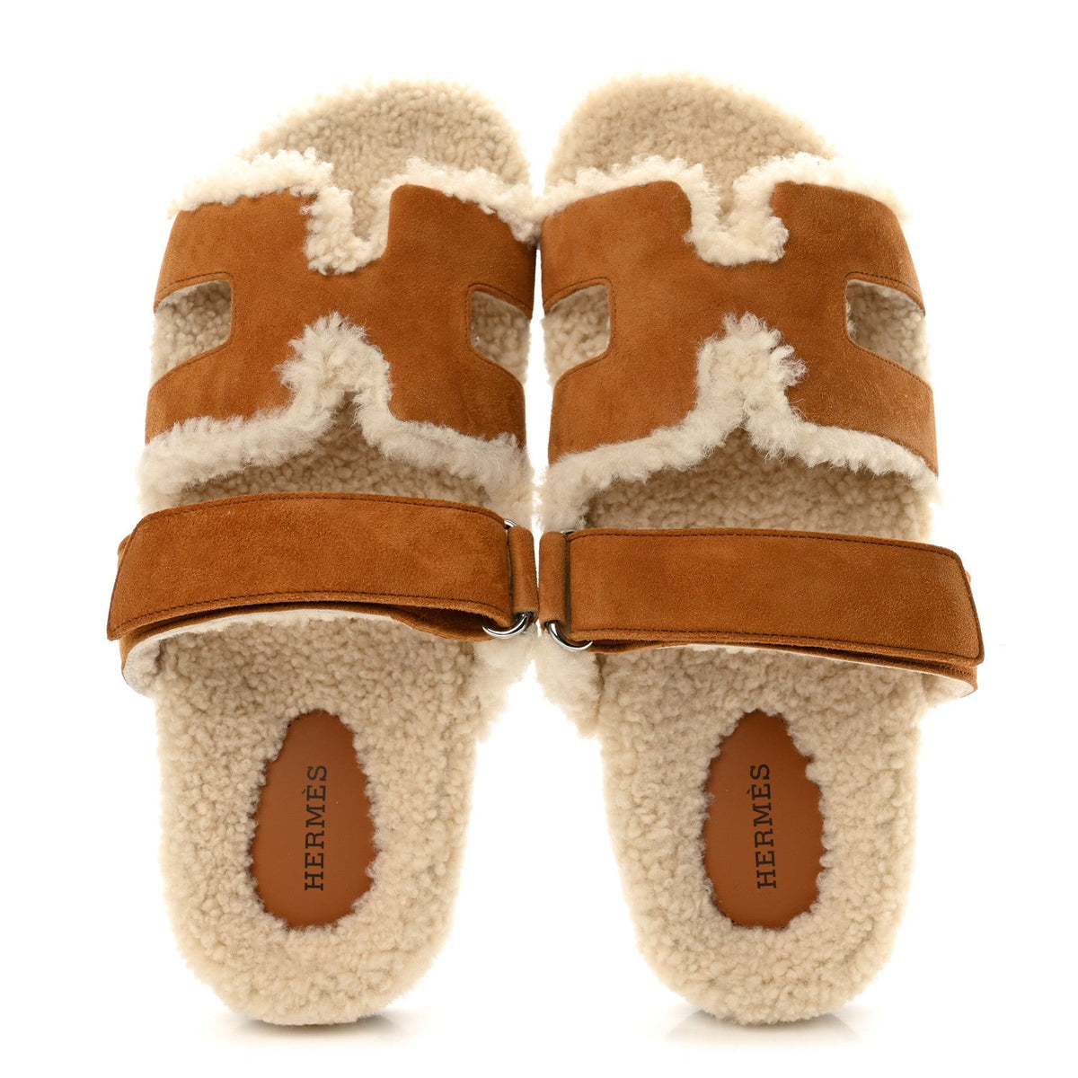 Hermès - Suede Goatskin Woolskin Chypre Sandals