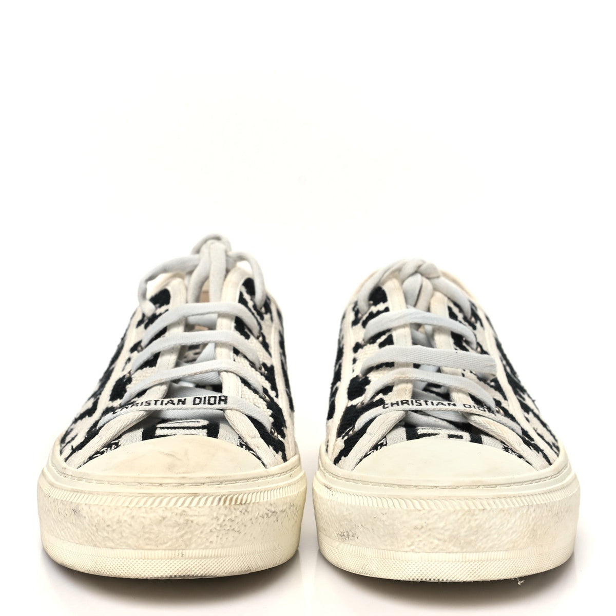Dior - Canvas Macro Houndstooth Embroidered Walk’N’Dior Low Top Sneakers