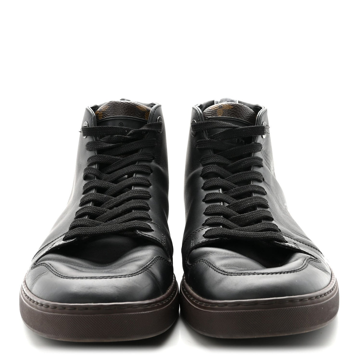 Louis Vuitton - Calfskin Monogram Line-Up Sneaker Boot 6 Black