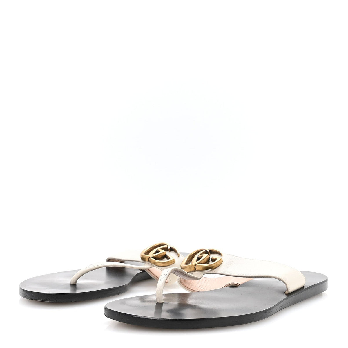 Gucci - Calfskin GG Marmont Thong Sandals