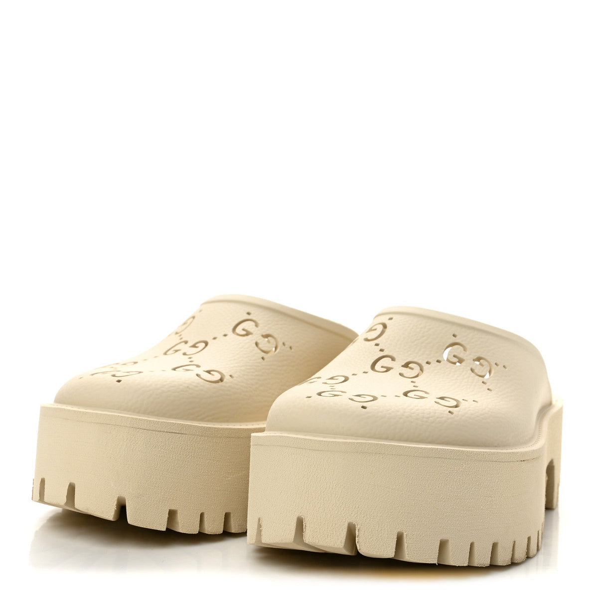 Gucci - Rubber Monogram GG Go Through Platform Slide Clogs