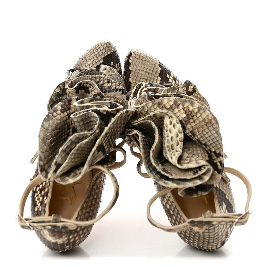 Christian Louboutin - Snakeskin Ruffle 120 Pumps