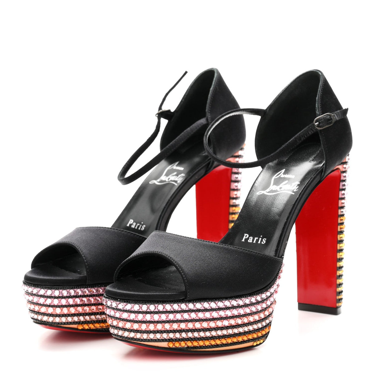 Christian Louboutin - Satin Strass Sandaloo Aftersun 130 Sandals