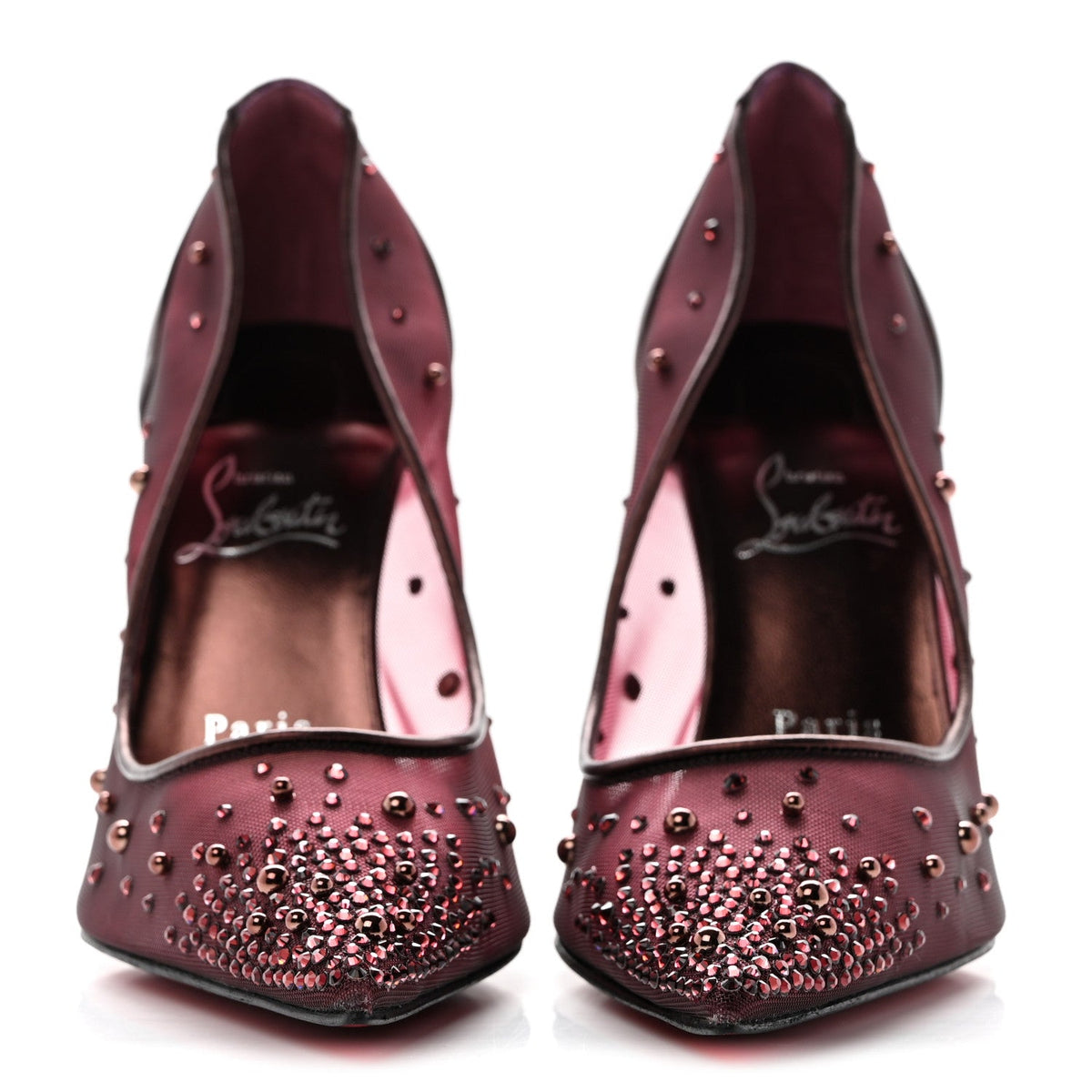 Christian Louboutin - Rete Nappa Laminata Miss Z Degrastrass Perla 100 Pumps