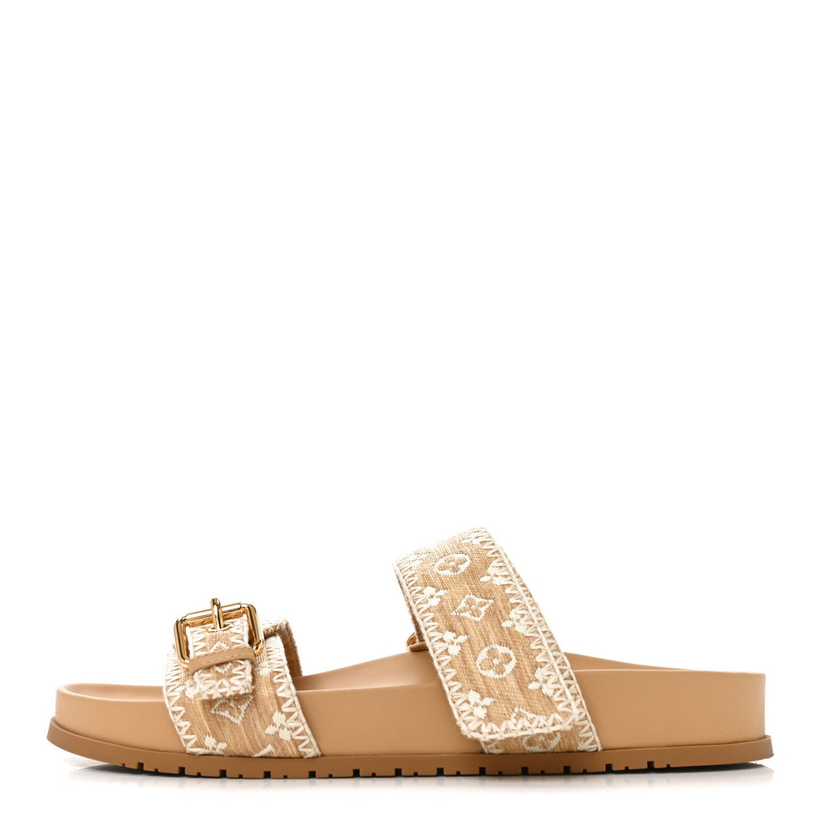 Louis Vuitton - Raffia Monogram Bom Dia Flat Mule Sandals
