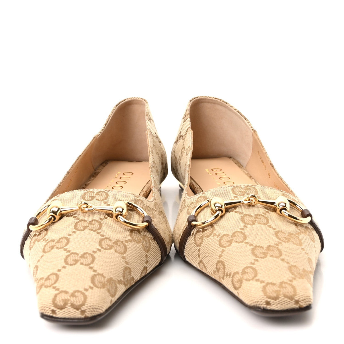 Gucci - GG Monogram Horsebit Bow Ballet Flats