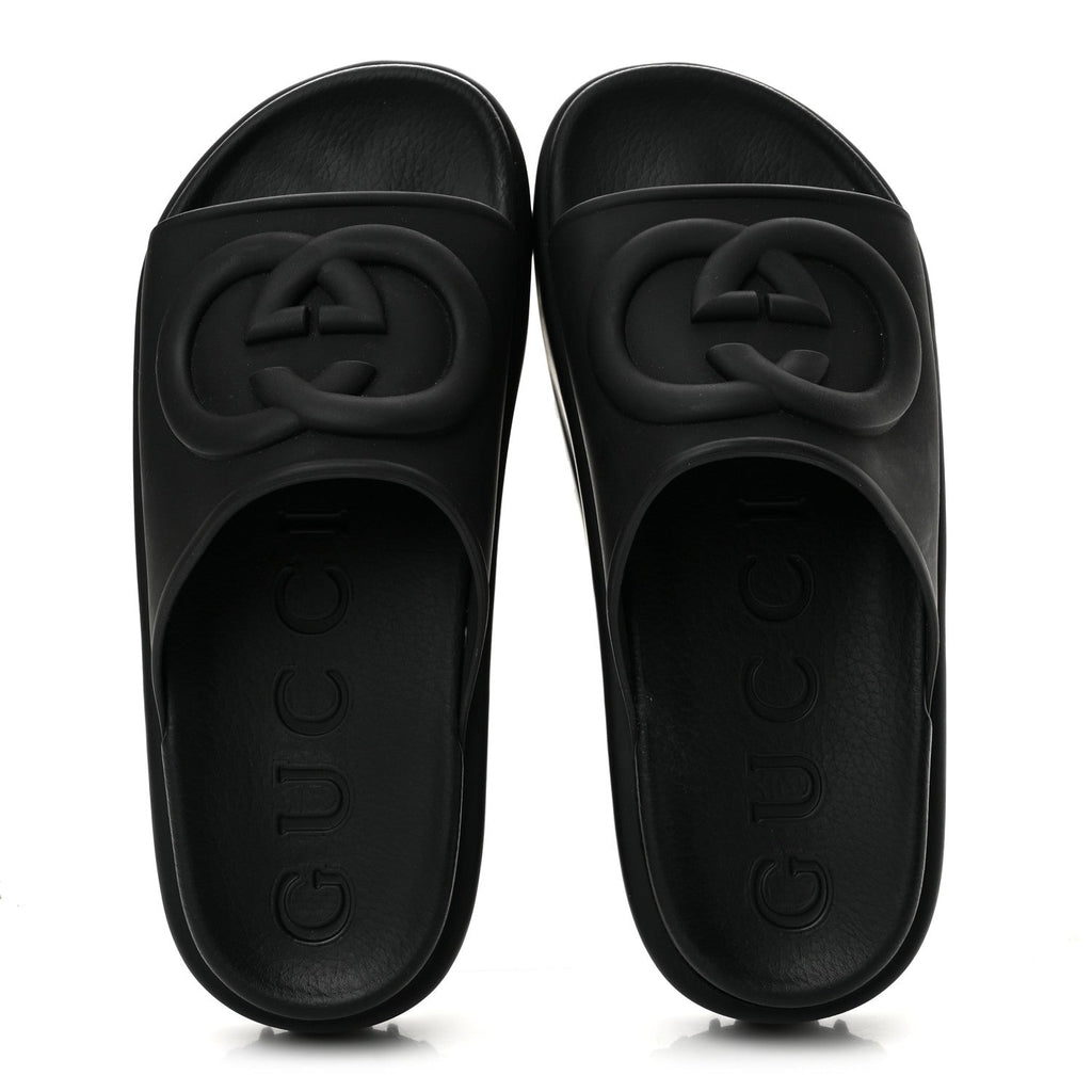 Gucci - Soft Rubber Interlocking G Platform 42mm Slide Sandals