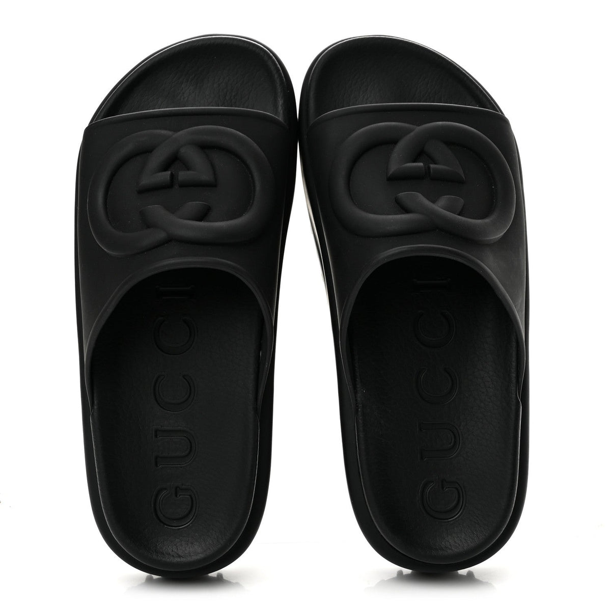 Gucci - Soft Rubber Interlocking G Platform 42mm Slide Sandals