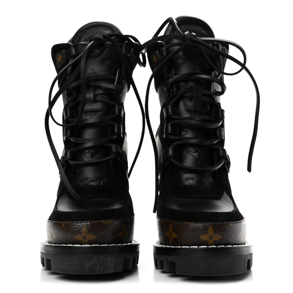 Louis Vuitton - Suede Calfskin Monogram Star Trail Ankle Boots