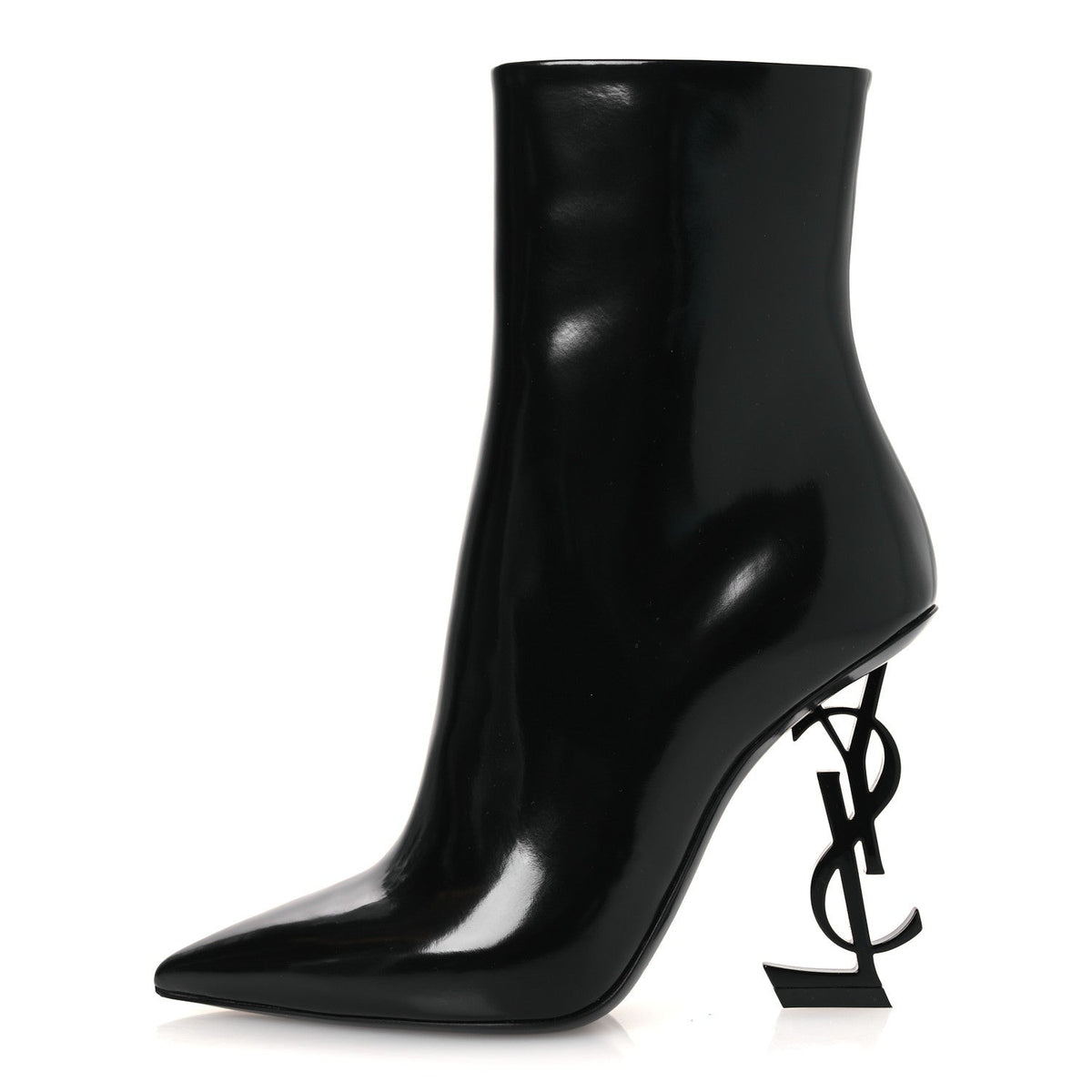 Saint Laurent - Glazed Calfskin Opyum Ankle Boots