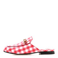 Gucci - Cotton Gingham Princetown Slippers