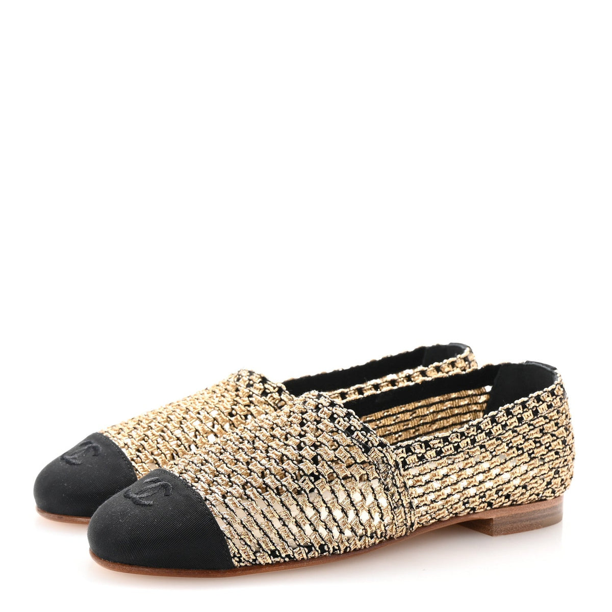 Chanel - Knit Grosgrain Cap Toe CC Moccasin Loafers