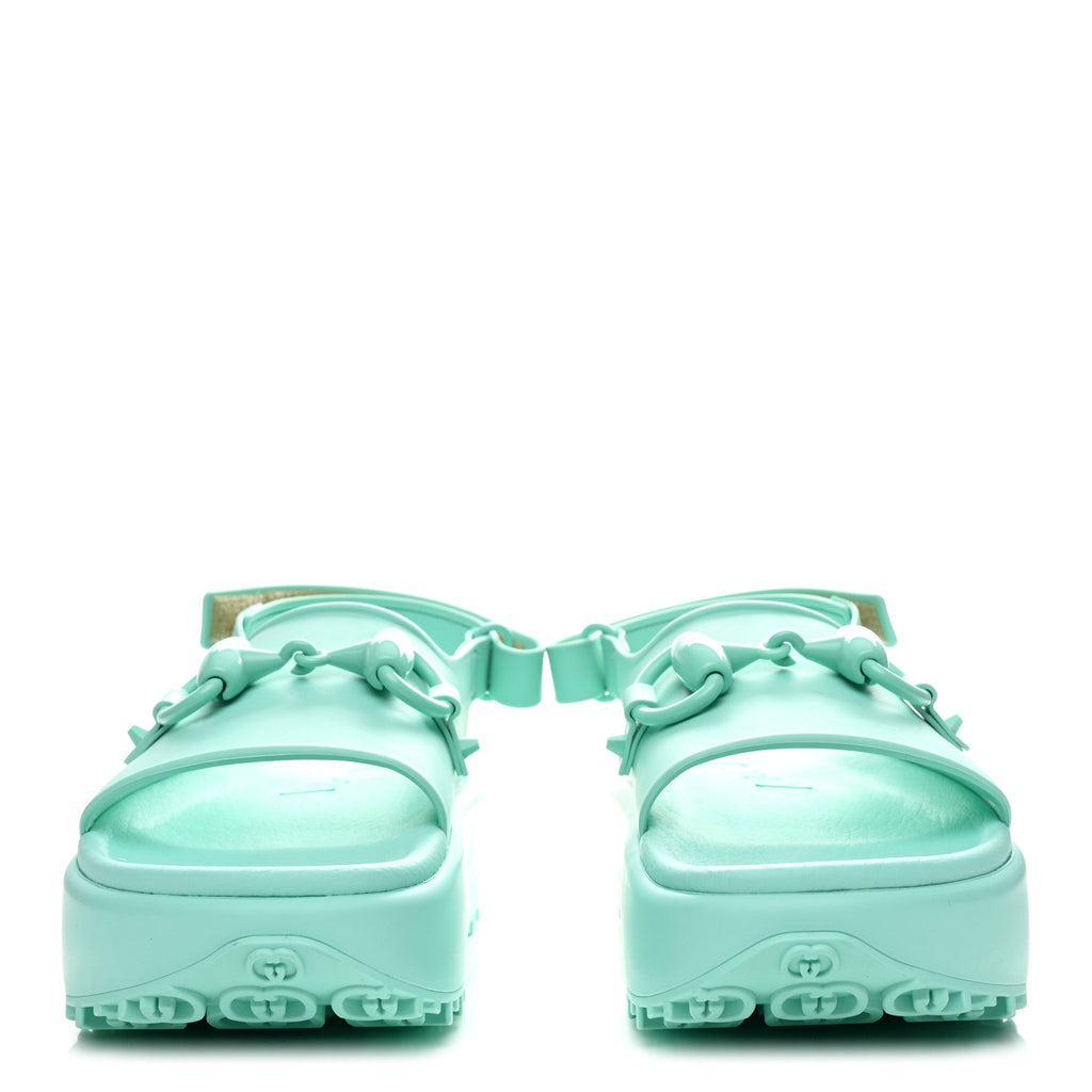 Gucci - Soft Rubber Horsebit Slingback Sandals