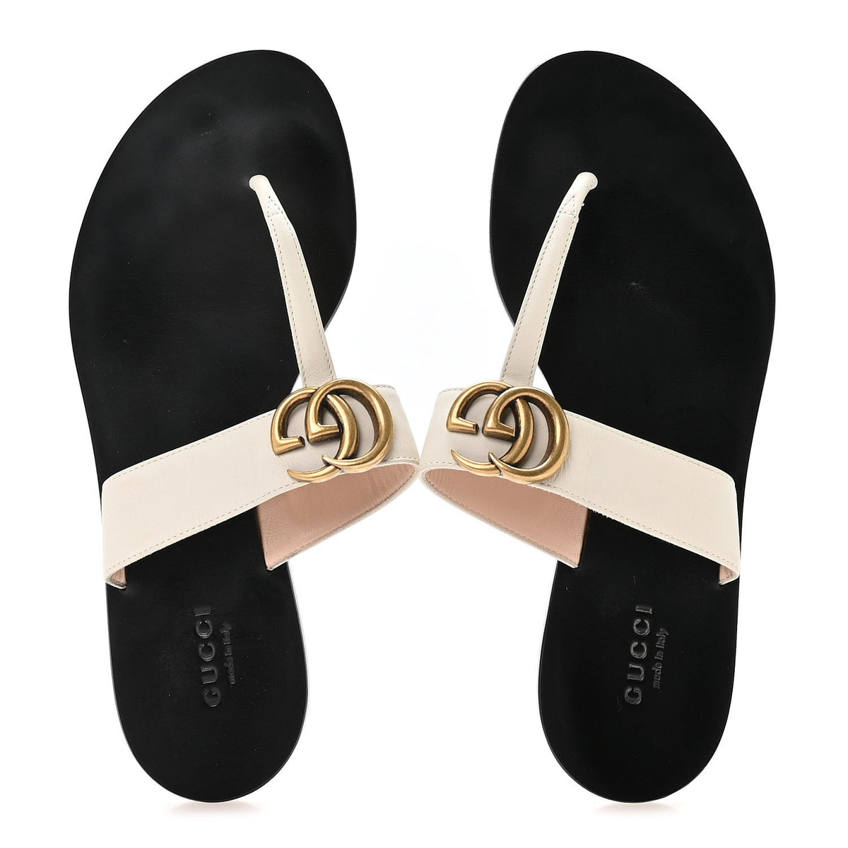 Gucci - Calfskin GG Marmont Thong Sandals