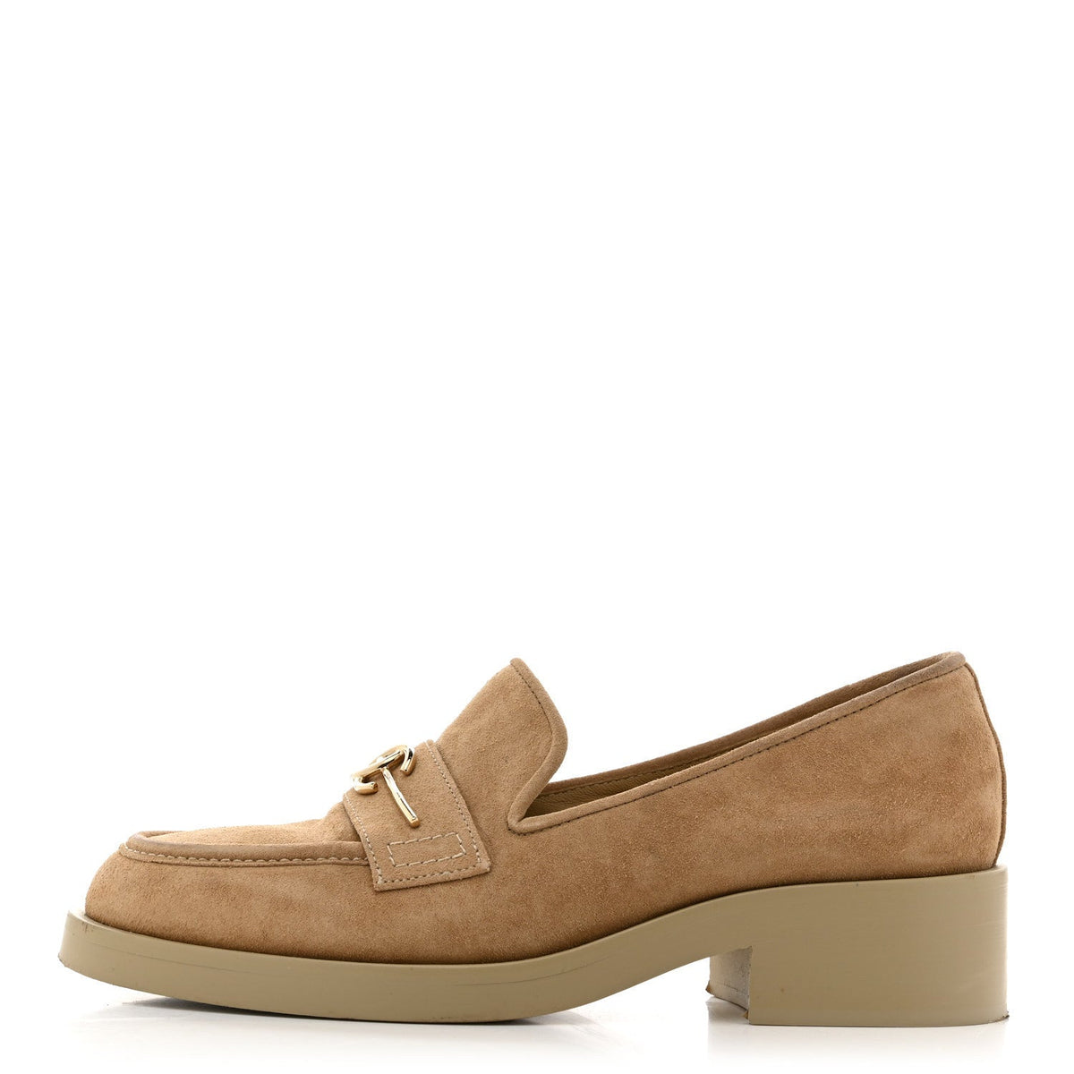 Chanel - Suede Metal CC Mocassin Loafers