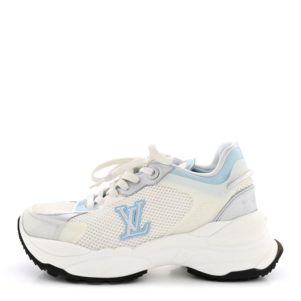 Louis Vuitton - Metallic Calfskin Technical Mesh Rubber Run 55 Sneakers