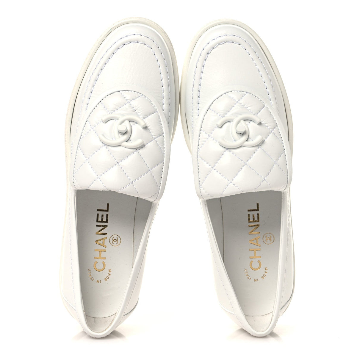 Chanel - Crumpled Lambskin Quilted CC Turnlock Loafers