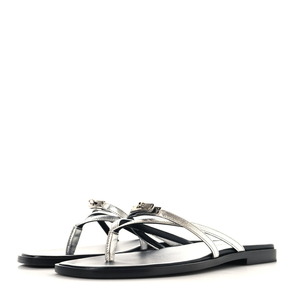Hermès - Metallic Goatskin Miss Sandals