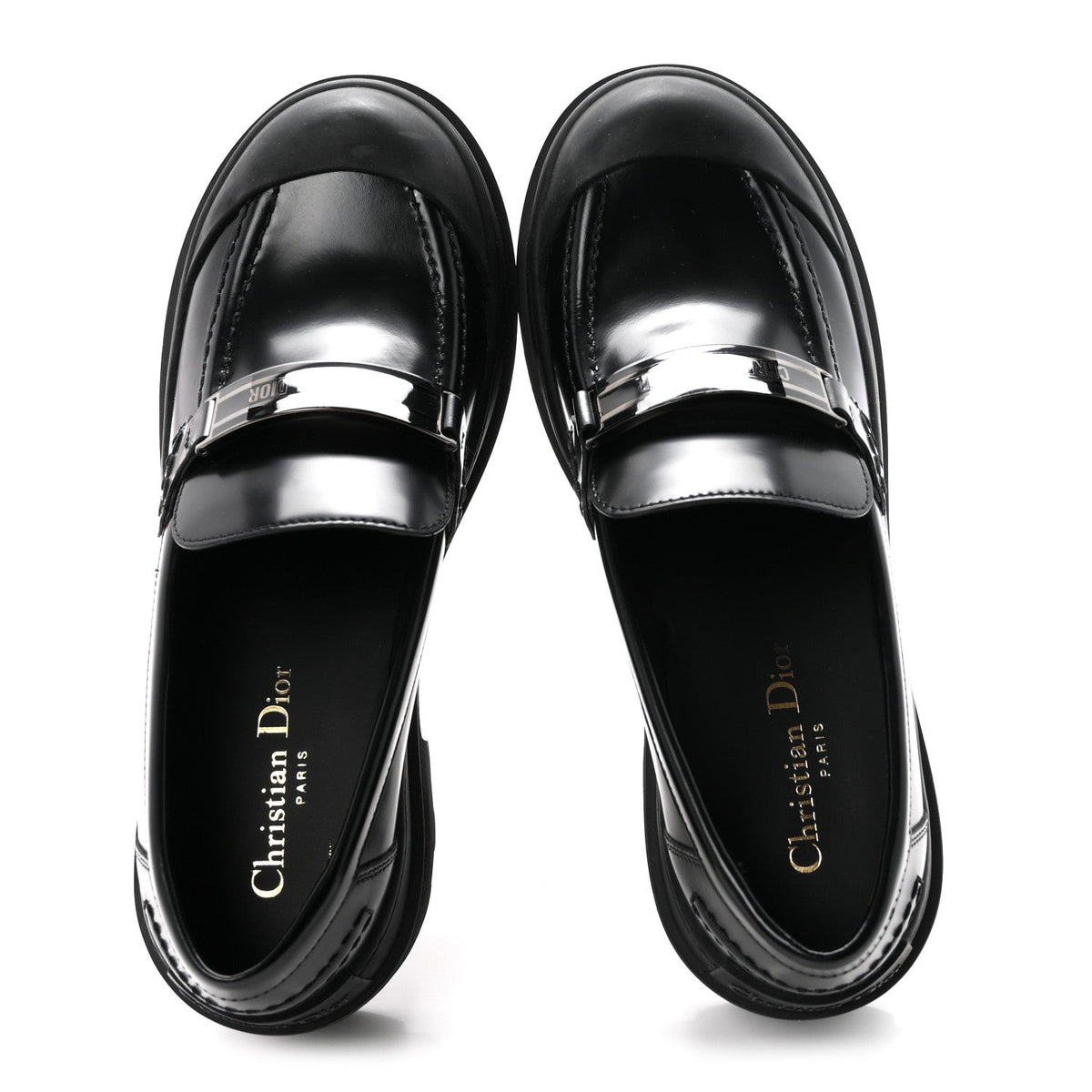 Dior - Brushed Calfskin Rubber Dior Code Cap Toe Lug Sole 35mm Loafers