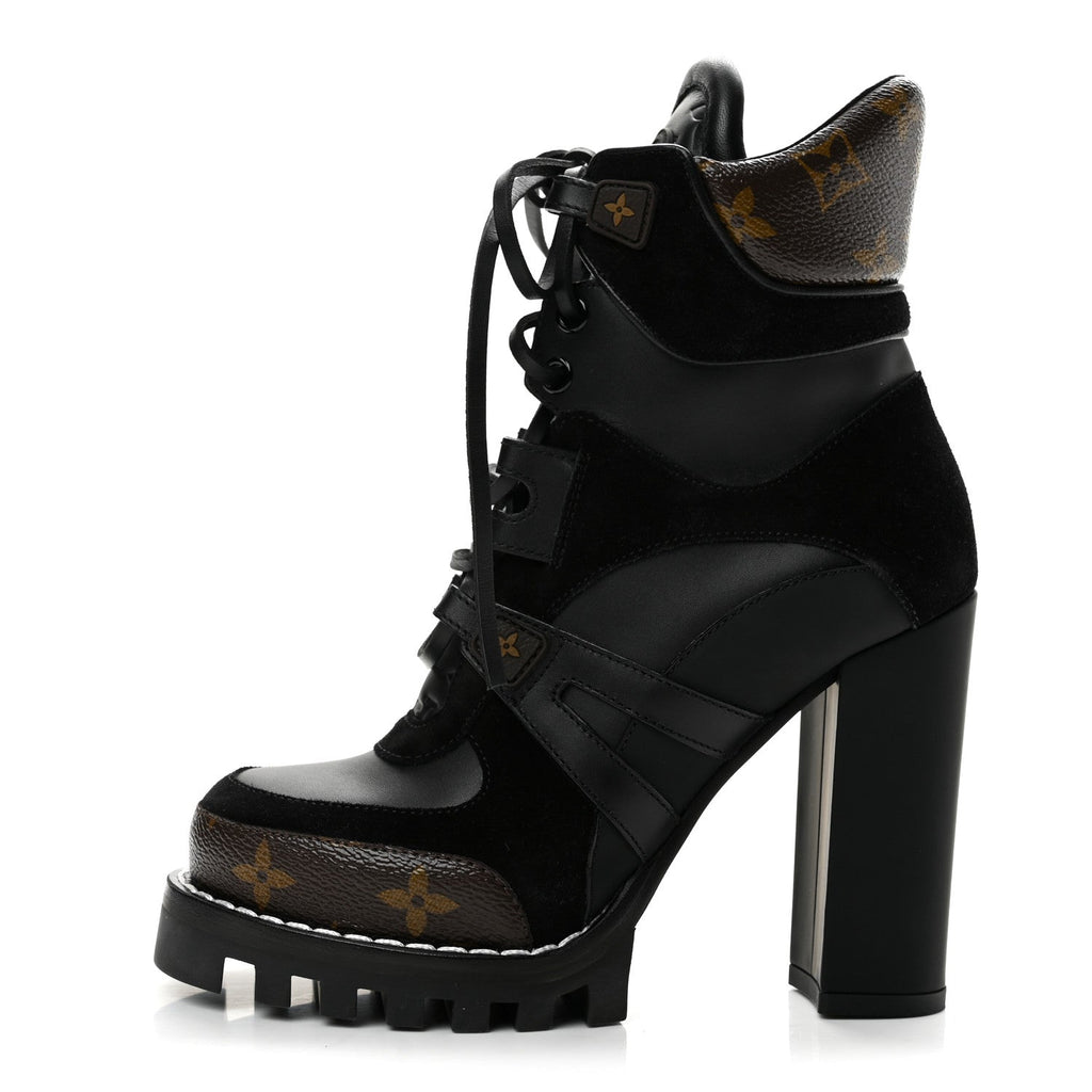 Louis Vuitton - Suede Calfskin Monogram Star Trail Ankle Boots