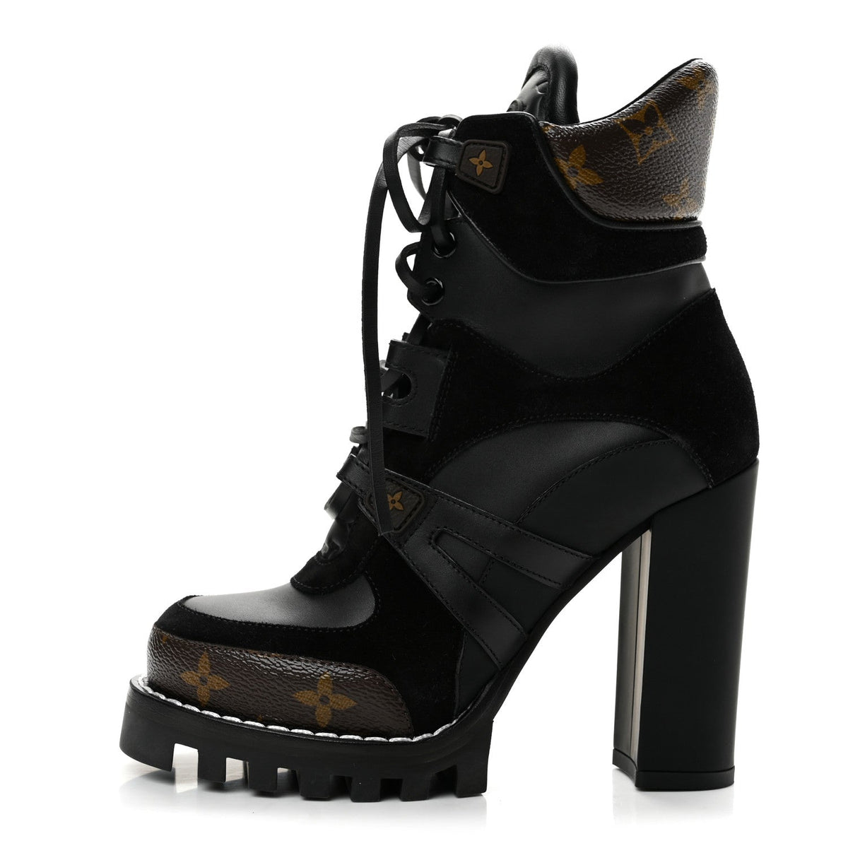 Louis Vuitton - Suede Calfskin Monogram Star Trail Ankle Boots