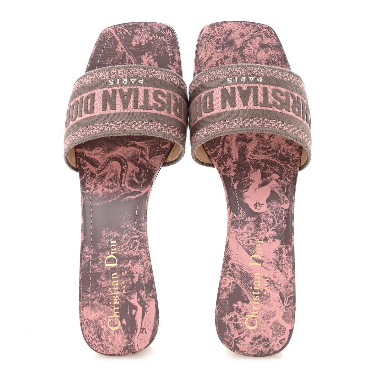 Dior - Canvas Toile De Jouy Embroidered Dway 35mm Slide Sandals