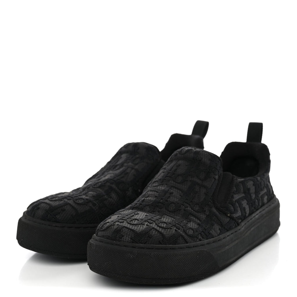 Dior - Shiny Technical Fabric Oblique Embroidered Solar Slip On Sneakers