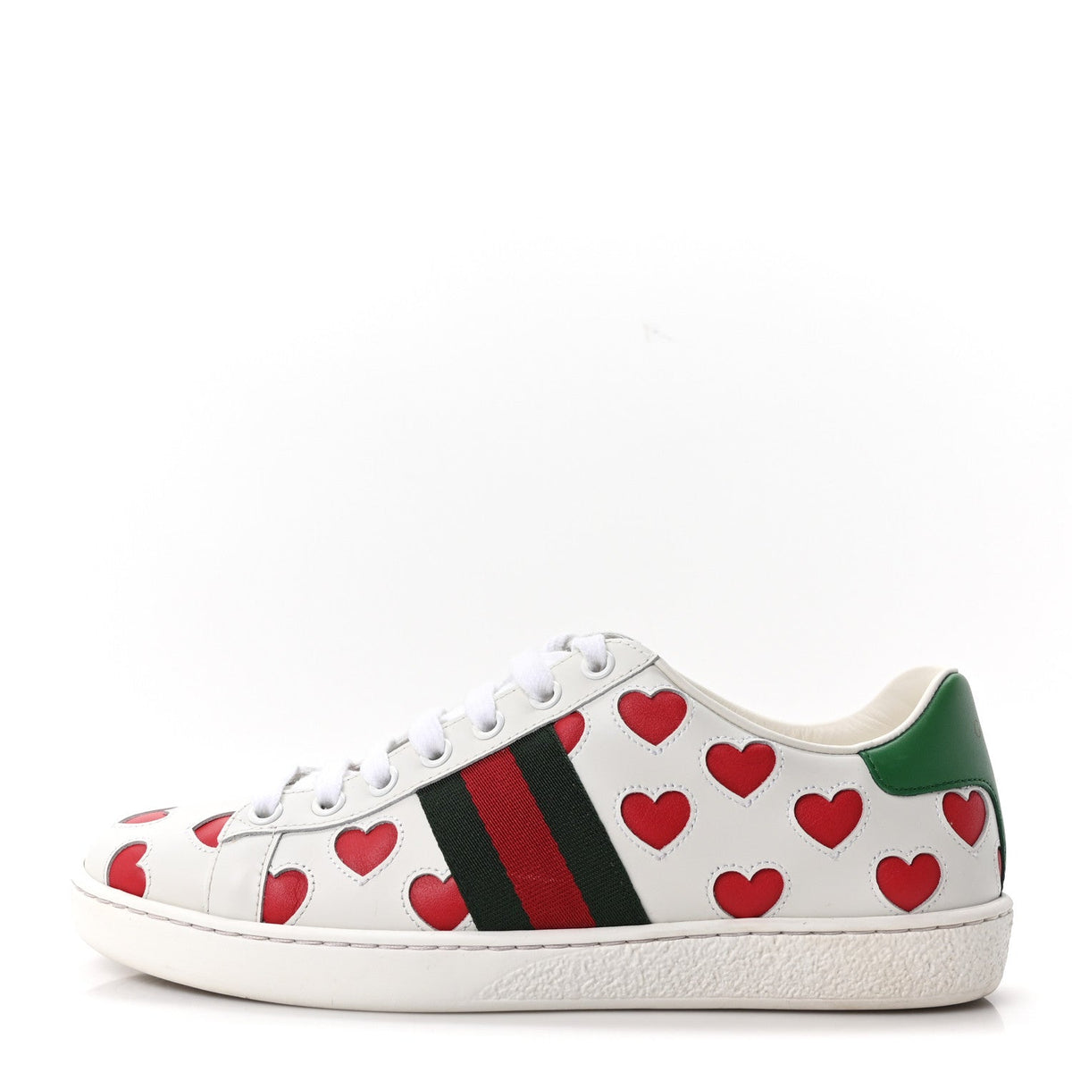 Gucci - Calfskin Miro Soft Web Heart Cut Out Ace Sneakers