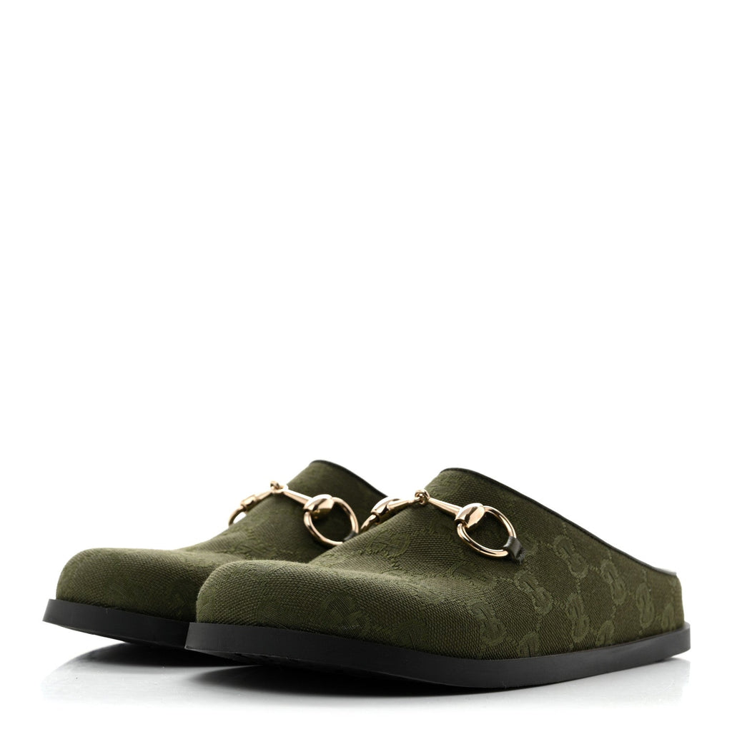 Gucci - New Canvas Monogram GG Granada Kid Horsebit Mules
