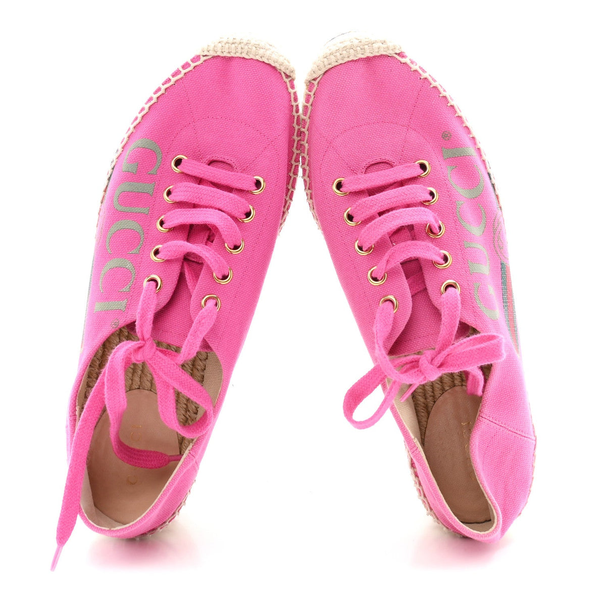 Gucci - Canvas Logo Lace-Up Platform Espadrilles