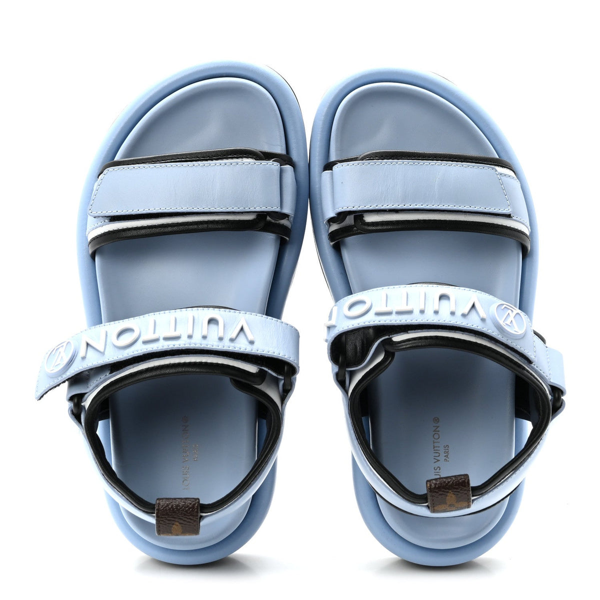 Louis Vuitton - Calfskin Pool Pillow Flat Comfort Sandals - Blue