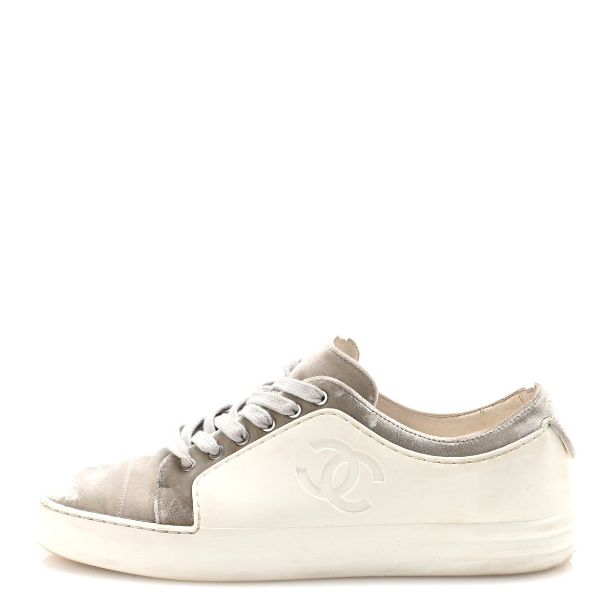 Chanel - Calfskin Velvet CC Sneakers
