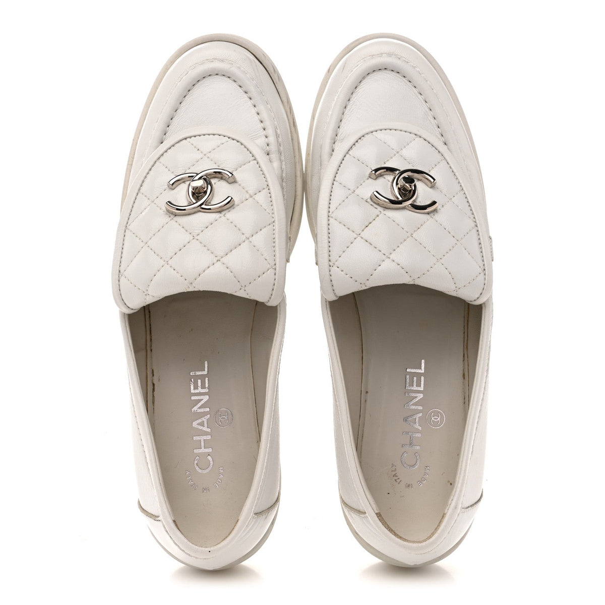 Chanel - Shiny Lambskin Quilted CC Turnlock Loafers