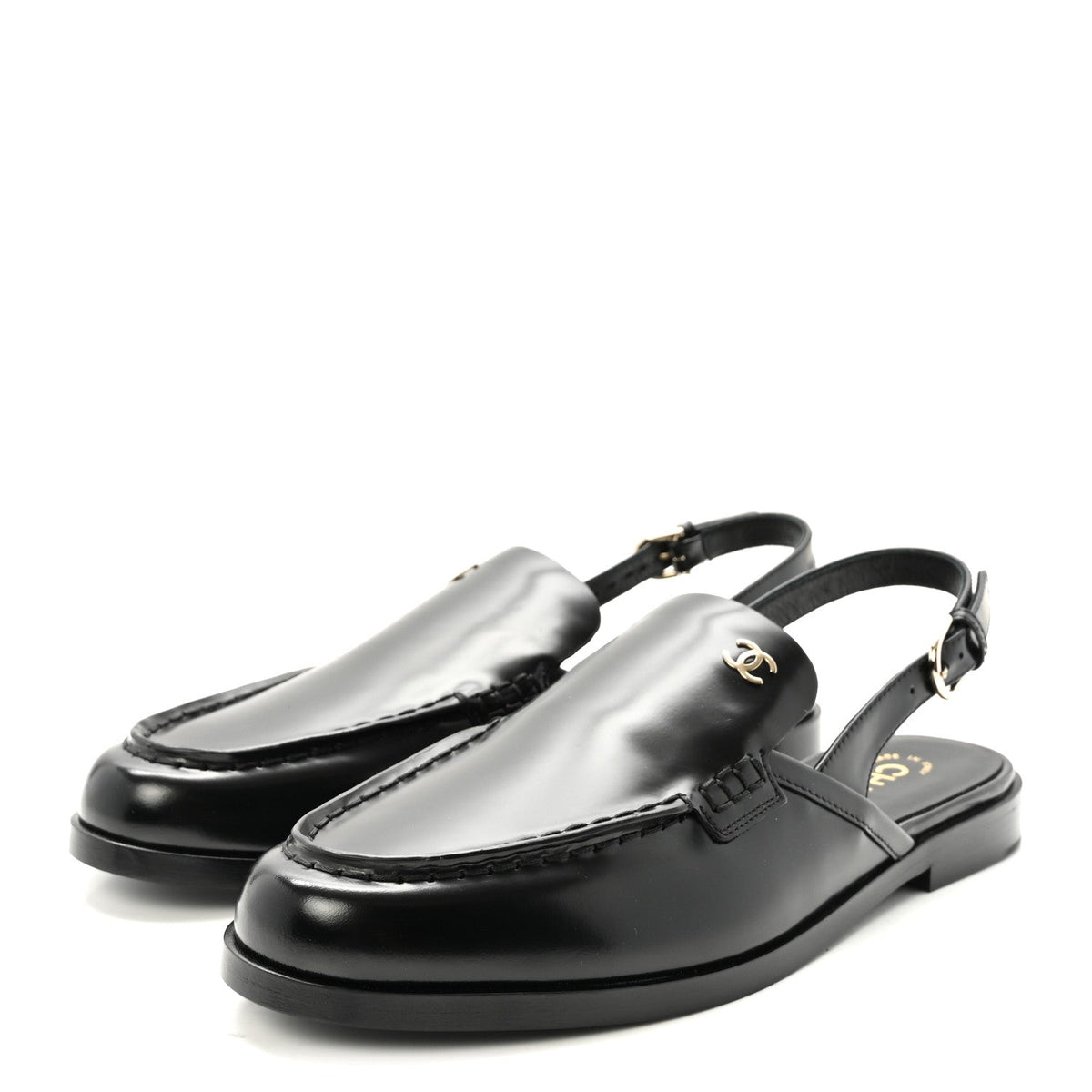 Chanel - Shiny Calfskin Slingback Loafers