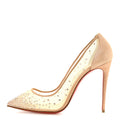 Christian Louboutin - Suede Lame Crystal Strass Follies 100 Pumps
