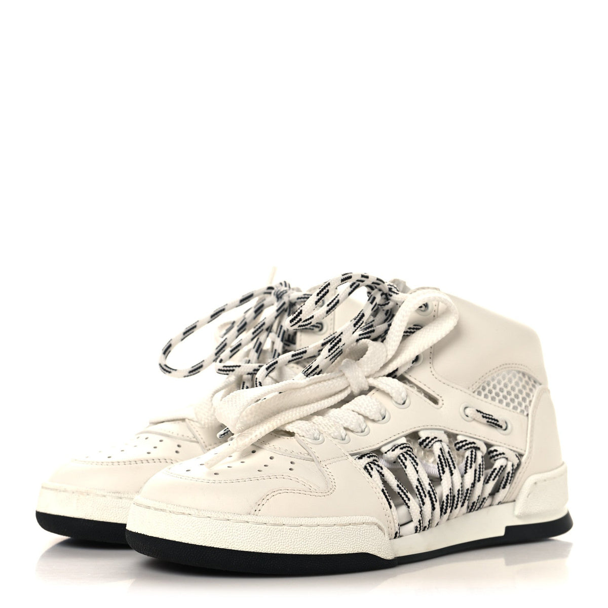 Dior - Calfskin Mesh Cutout High Top Sneakers