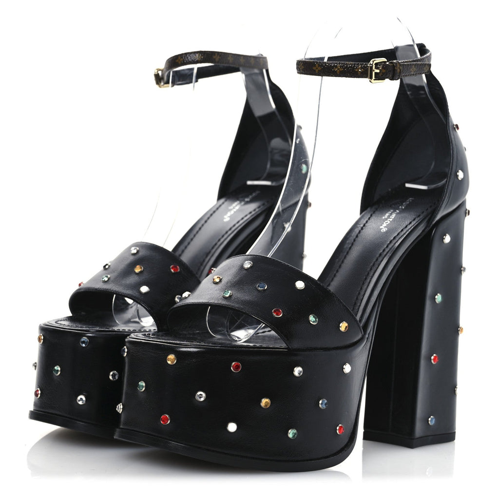Louis Vuitton - Calfskin Studded Fame Platform Sandals
