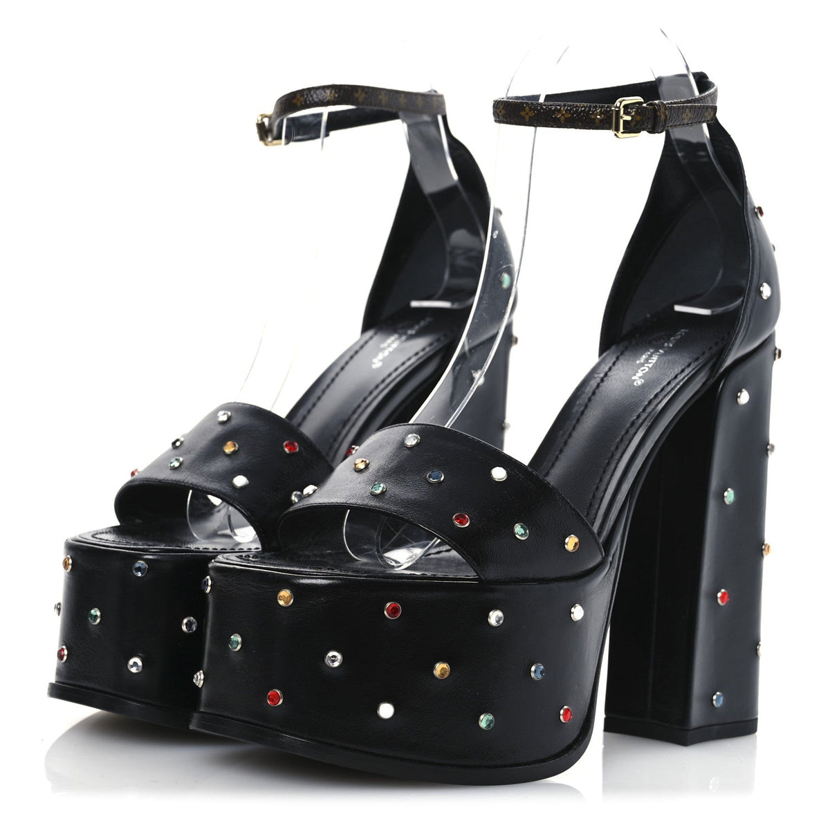Louis Vuitton - Calfskin Studded Fame Platform Sandals