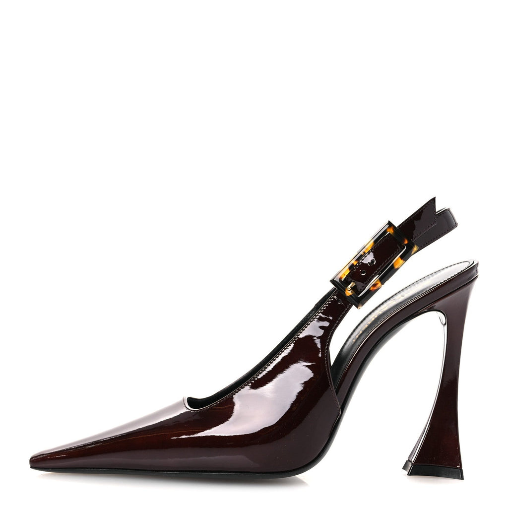 Saint Laurent - Vernice Gloss Dune 110 Slingback Pumps