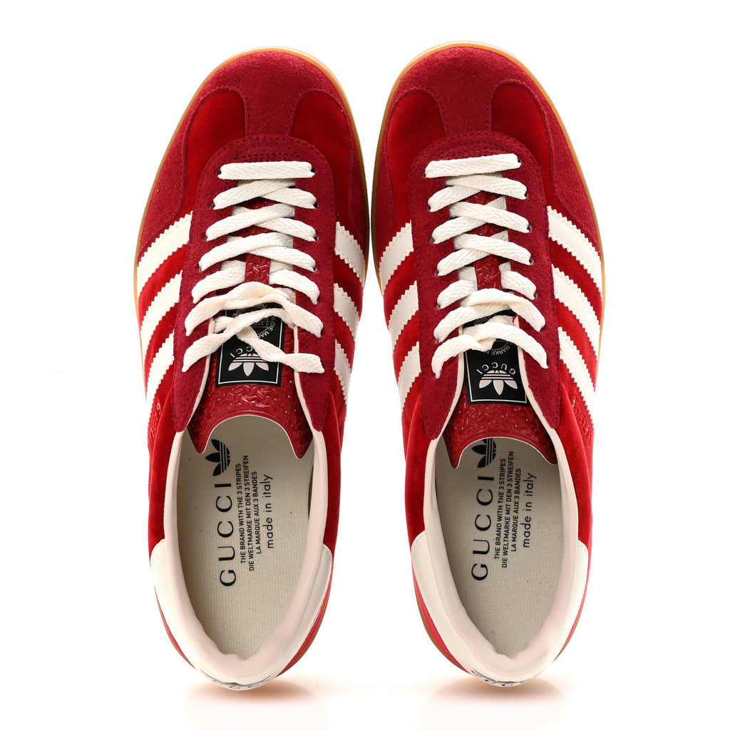 Gucci - X ADIDAS Softy Velvet Suede Madeira Demetra Gazelle Sneakers 8 Vulcanic Red Off White Hibiscus Red