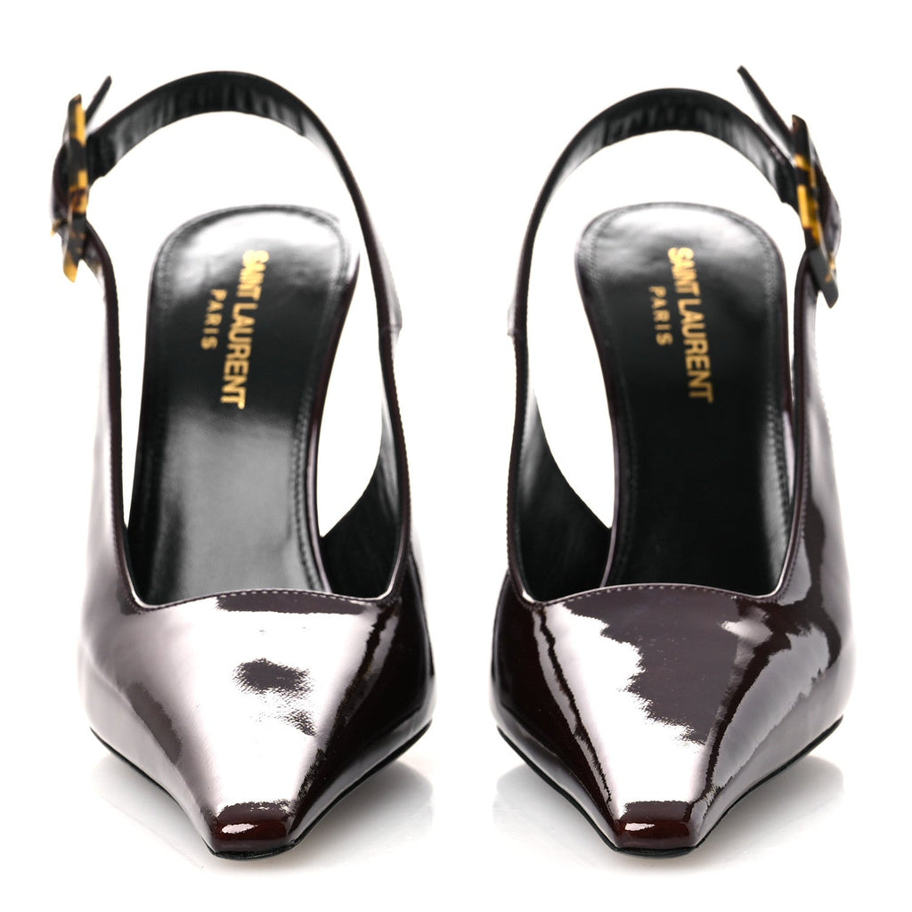 Saint Laurent - Vernice Gloss Dune 110 Slingback Pumps