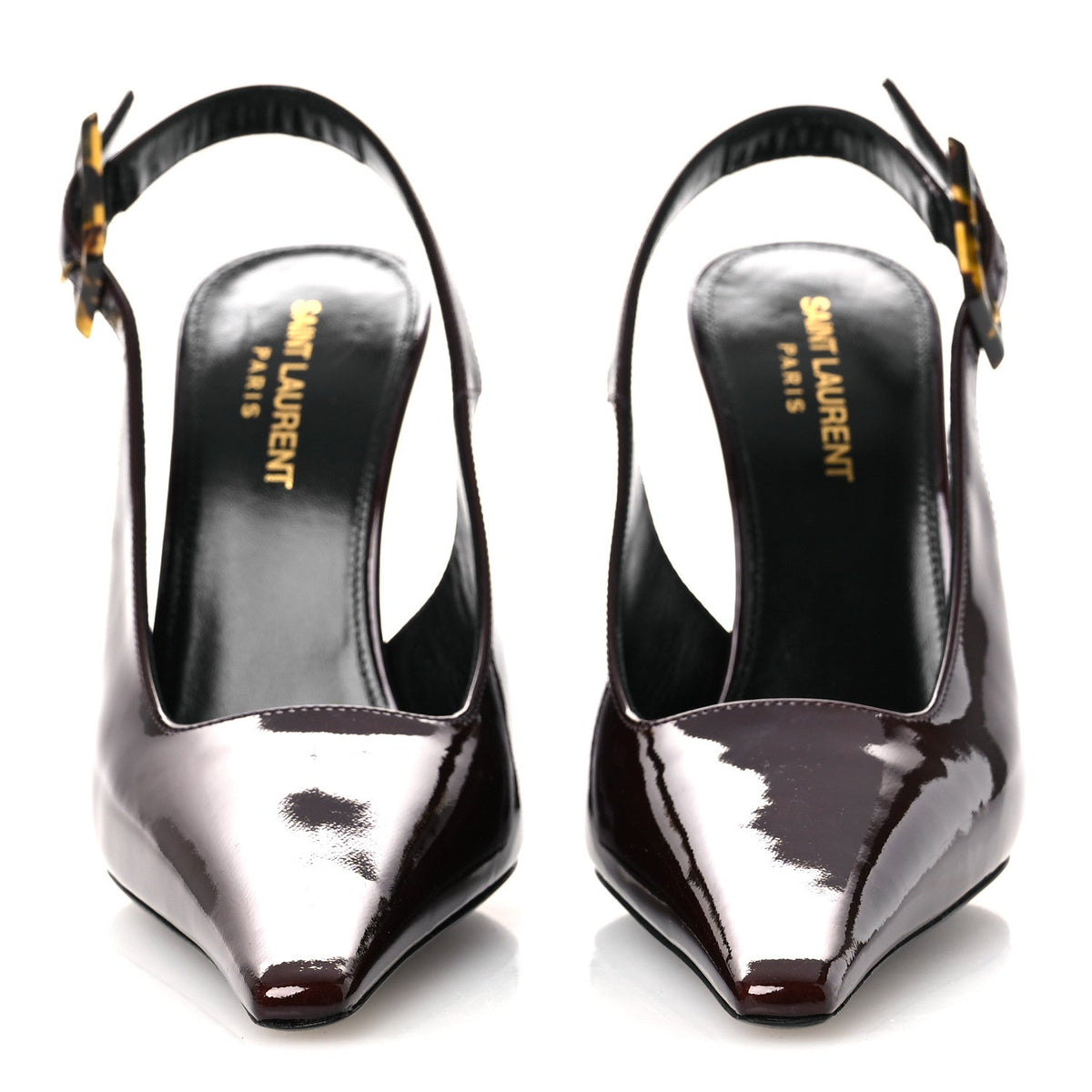 Saint Laurent - Vernice Gloss Dune 110 Slingback Pumps