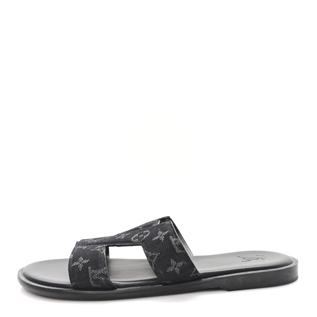 Louis Vuitton - Monogram Denim LV Oasis Mules 8.5 Black