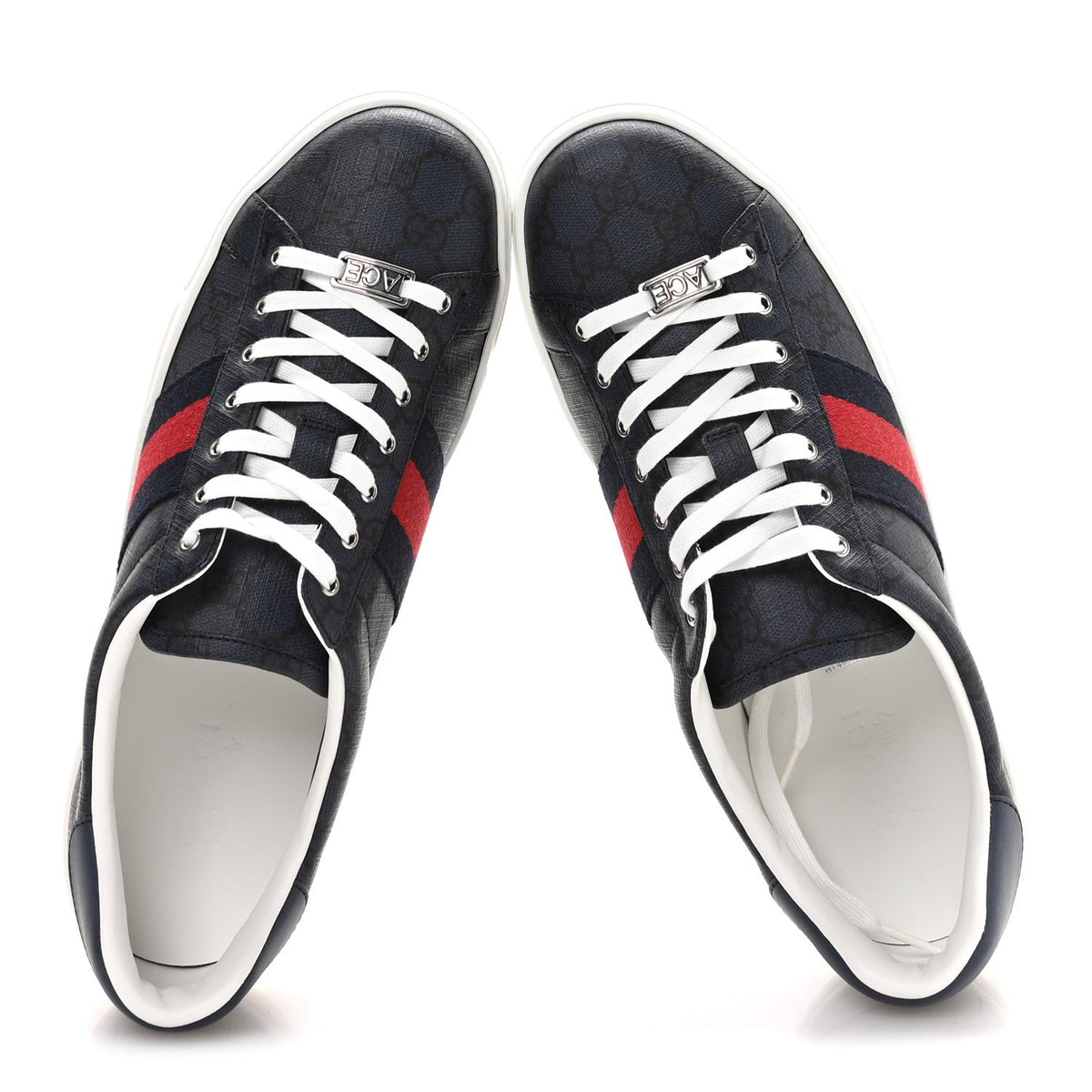 Gucci - GG Supreme Monogram Web New Ace Sneakers 9.5 Dark Blue