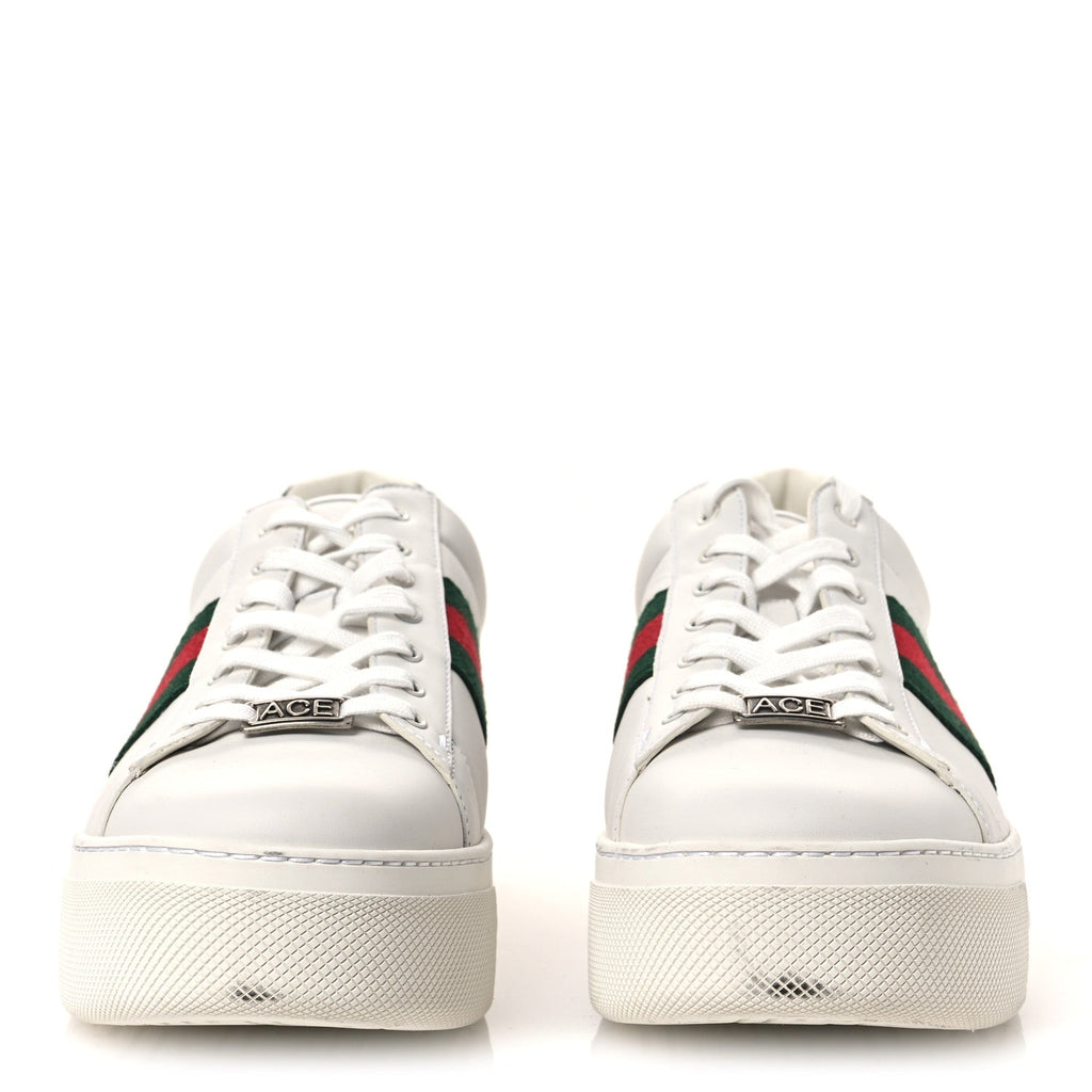Gucci - Ultralight Plume Calfskin Web Ace Platform Sneakers