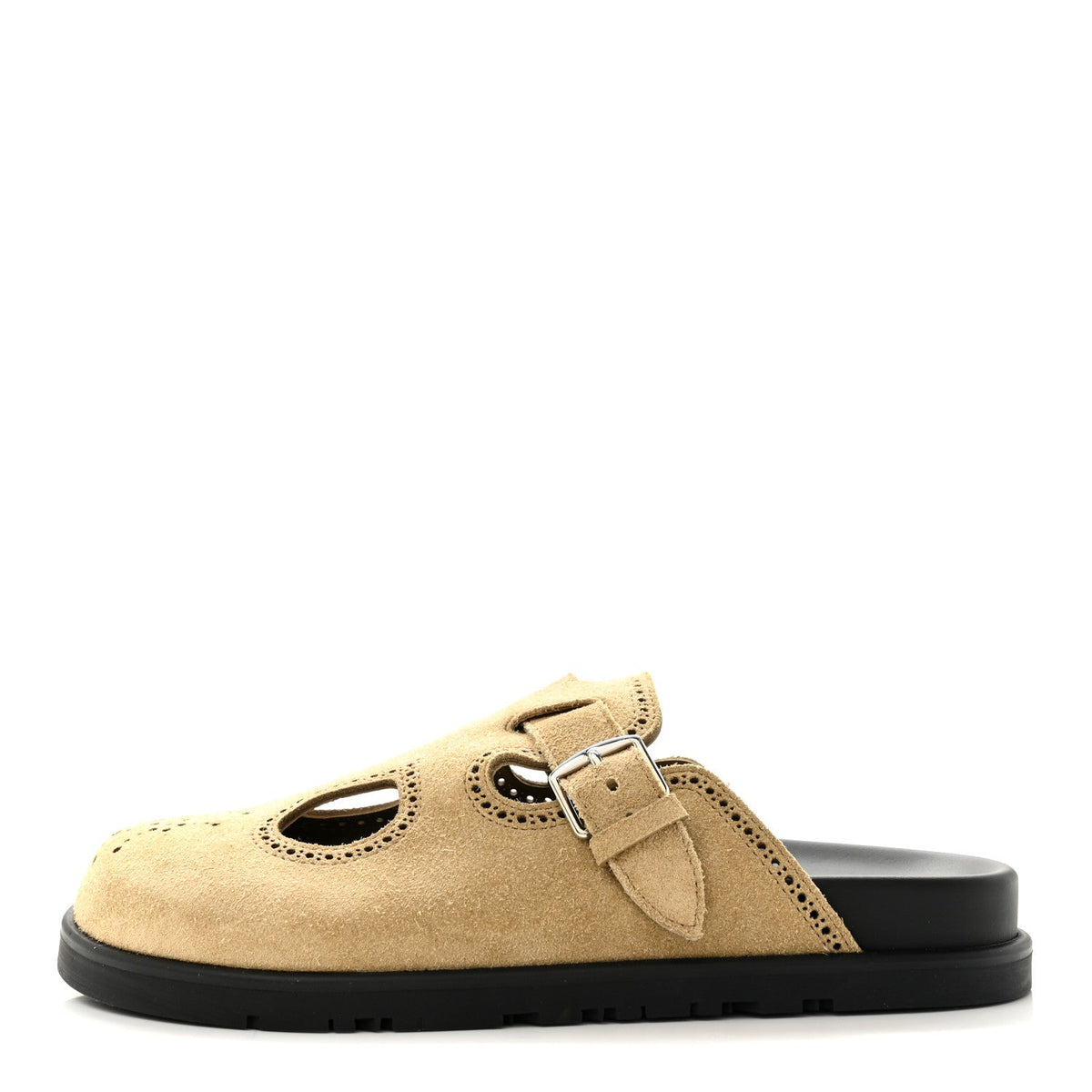 Hermès - Suede Calfskin Monk Mules