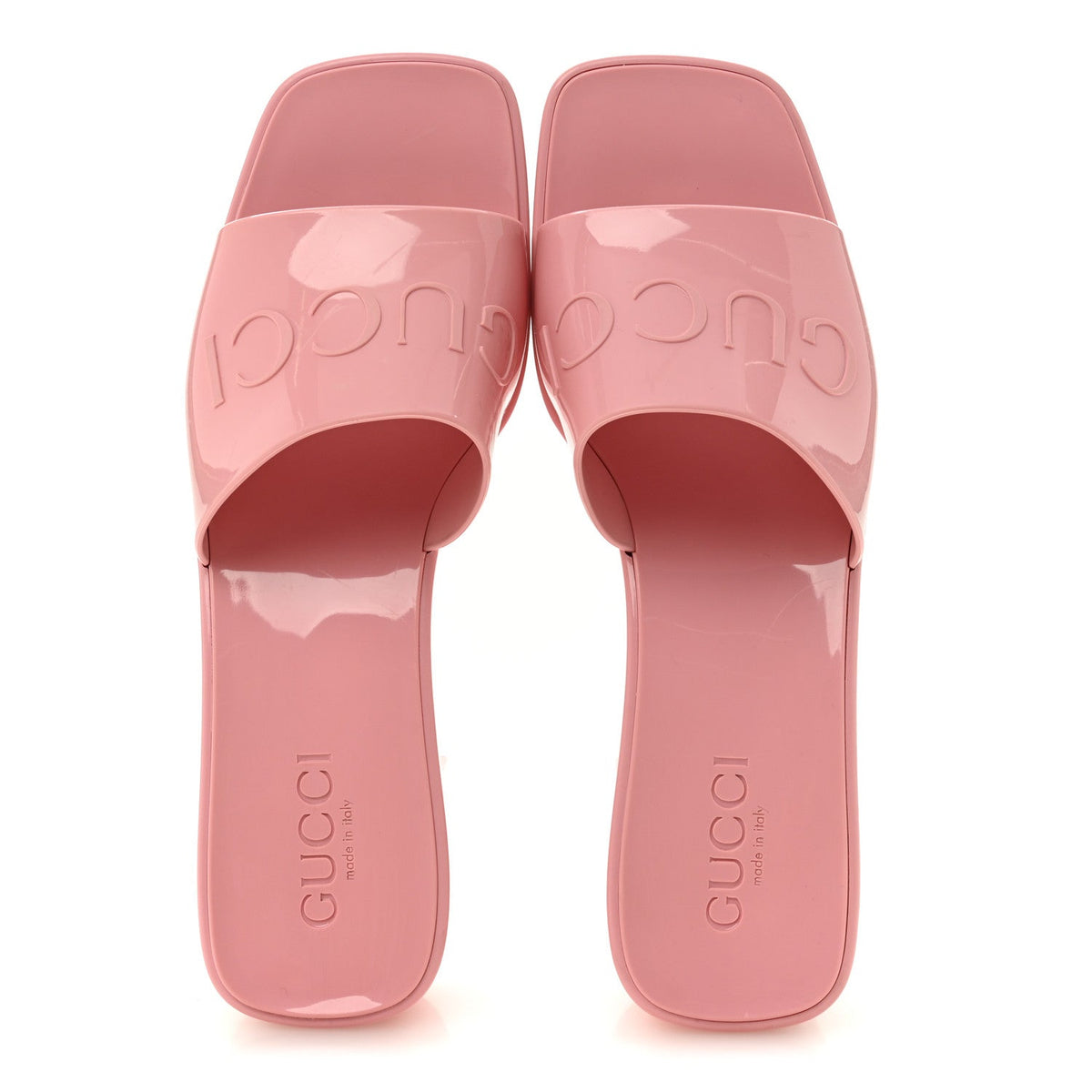 Gucci - Rubber Gucci Logo Platform 20/60mm Slide Sandals