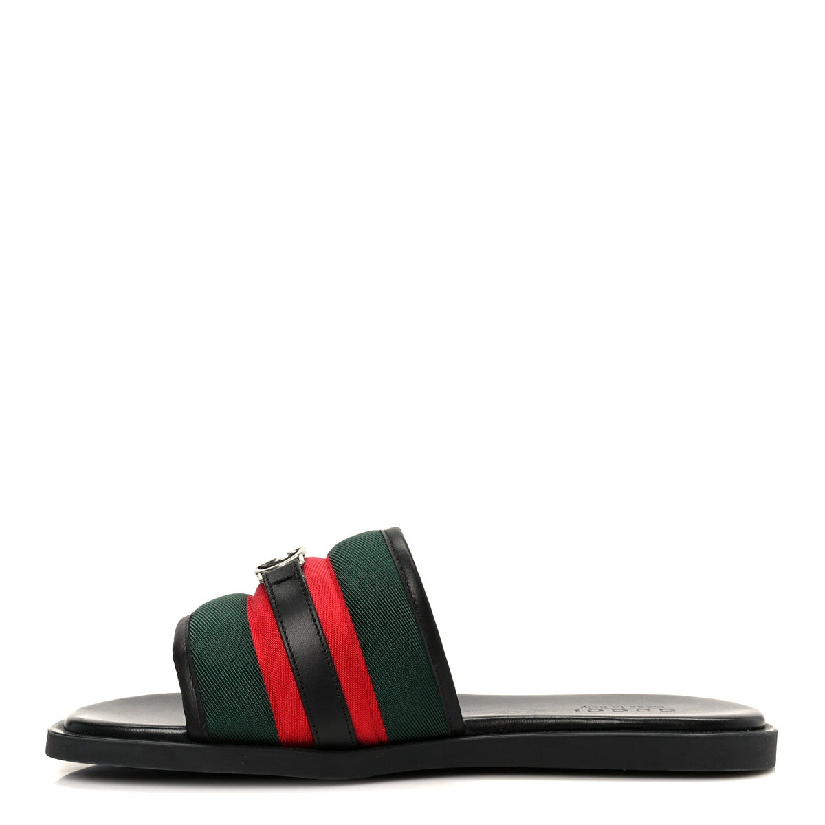Gucci - Nylon Calfskin Web Interlocking G Maverik Slide Sandals