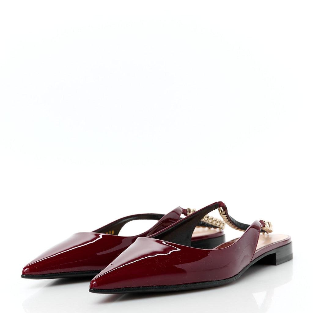 Gucci - Patent Signoria Ballet Slingback Ballet Flat