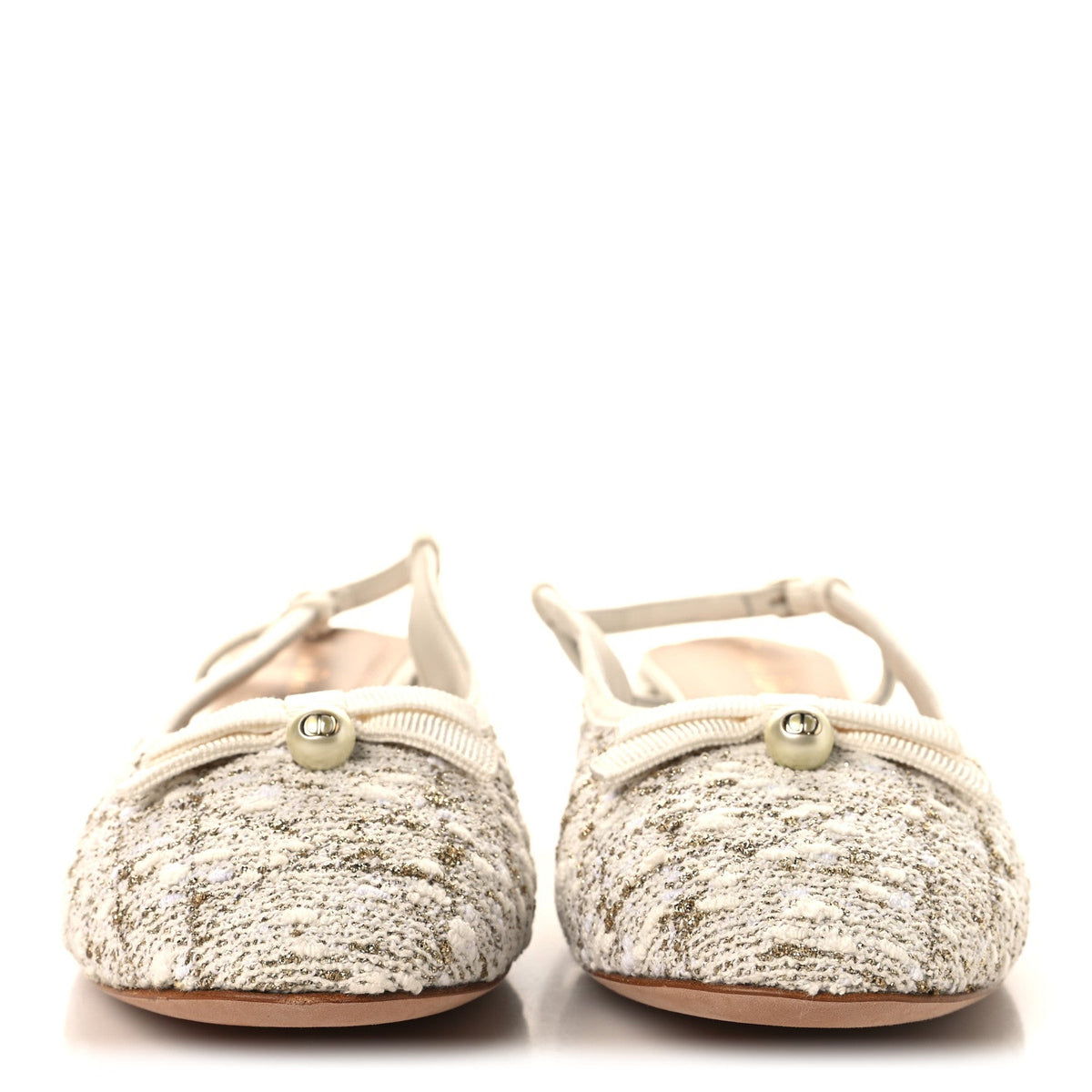 Dior - Tweed Cannage Slingback Ballet Pumps